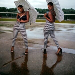HOUNDSTOOTH 2 PIECE JUMPSUIT